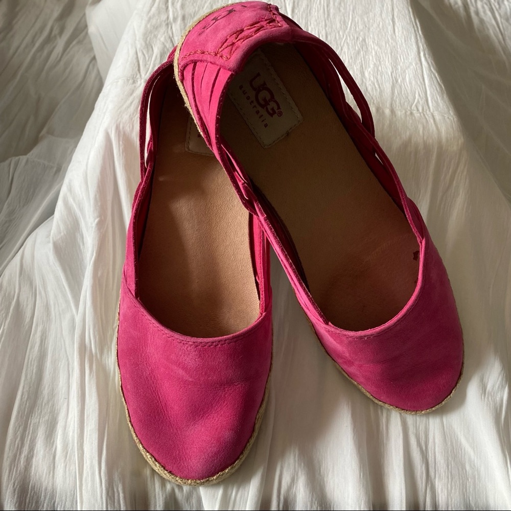 UGG Genuine Leather Suede Flats Women’s Size 8 Barbie Pink